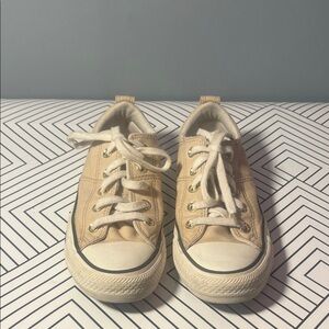 Kids Beige Canvas Sneakers